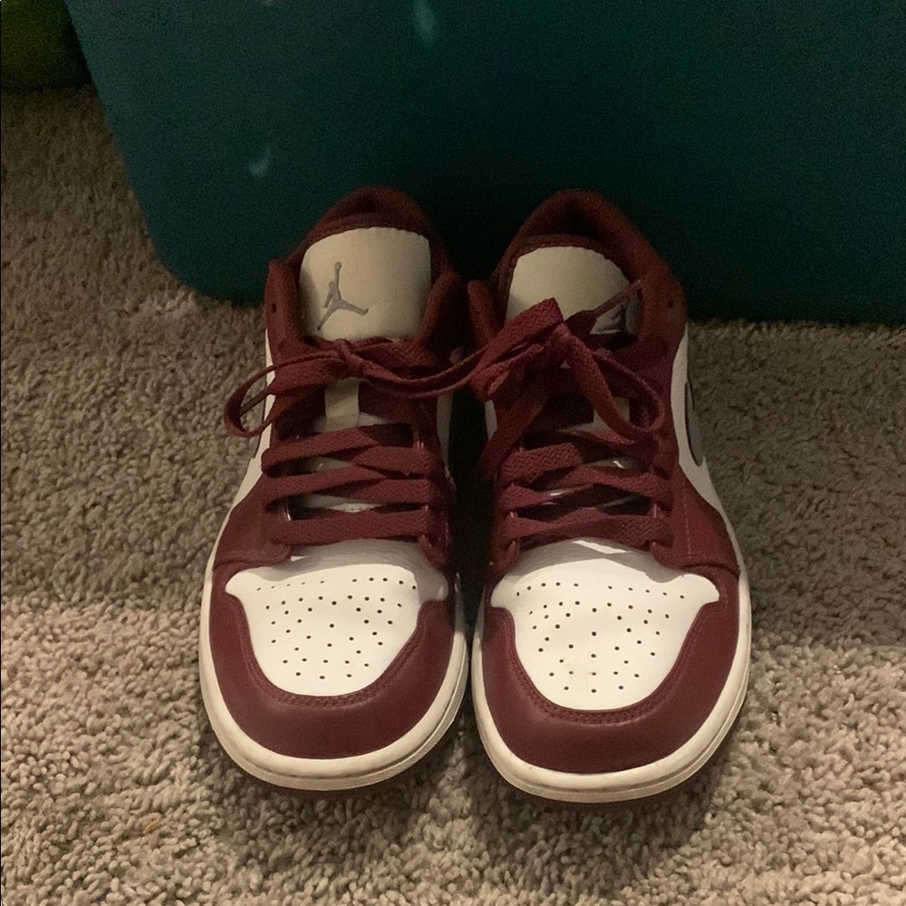 Kids Maroon and White Sneakers